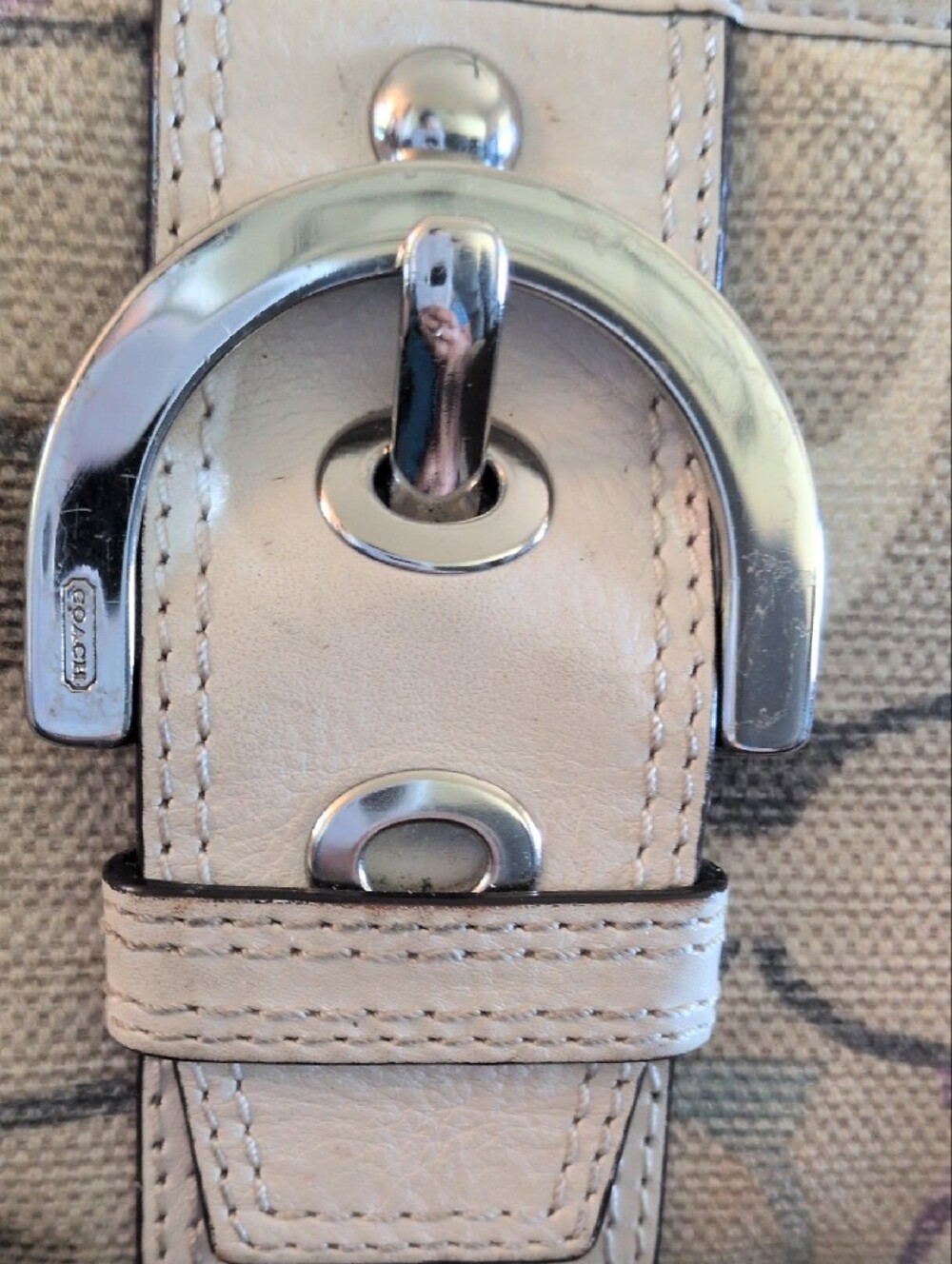 Coach Signature Canvas Wallet with Tan Leather Trim - Picture 11 of 11